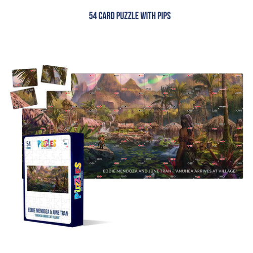 HumaNature Studios - Anuhea Arrives At Village, 54 Card Puzzle With Pips