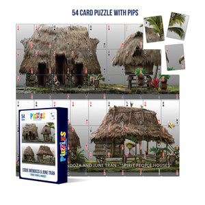 HumaNature Studios - Spirit People Houses, 54 Card Puzzle With Pips